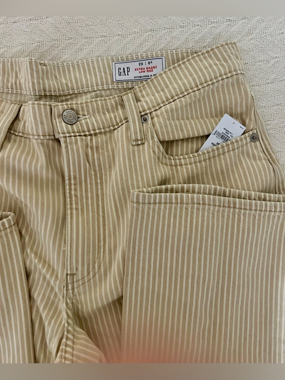 Low Slung Stripe Extra Baggy Jeans in Color
Khaki tan stripe - Picture 4 of 6